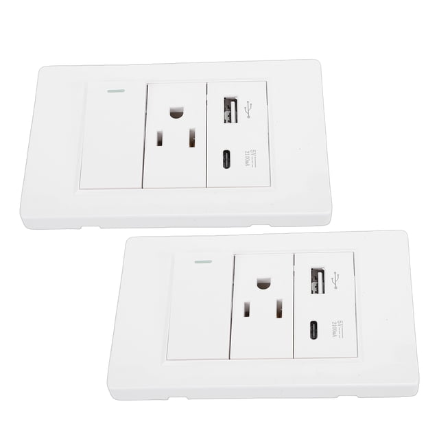 Toma De Pared, Toma USB Tipo C Con Puertos De Carga De 2,1 A Y Prevención De Sobrecarga, Para Reemplazo De Toma De Corriente De Pared Estándar