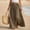 Coffee, variant on IUYRTFE Women Cotton Linen Pleated Maxi Skirt with Belt Elastic Waist Solid Color Long Beach Skirt