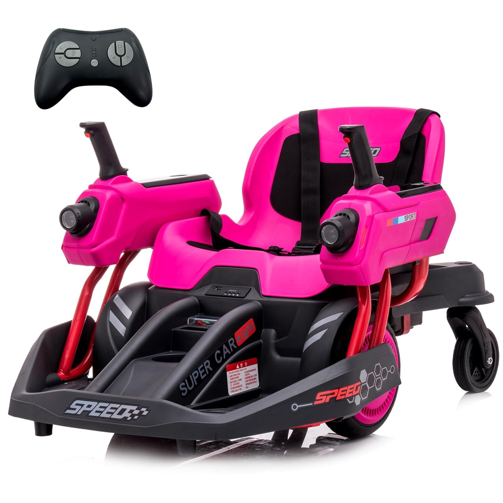 WhizMax 12V 2Speed Bumper Car, 360° Spin Electric Ride on Mecha
