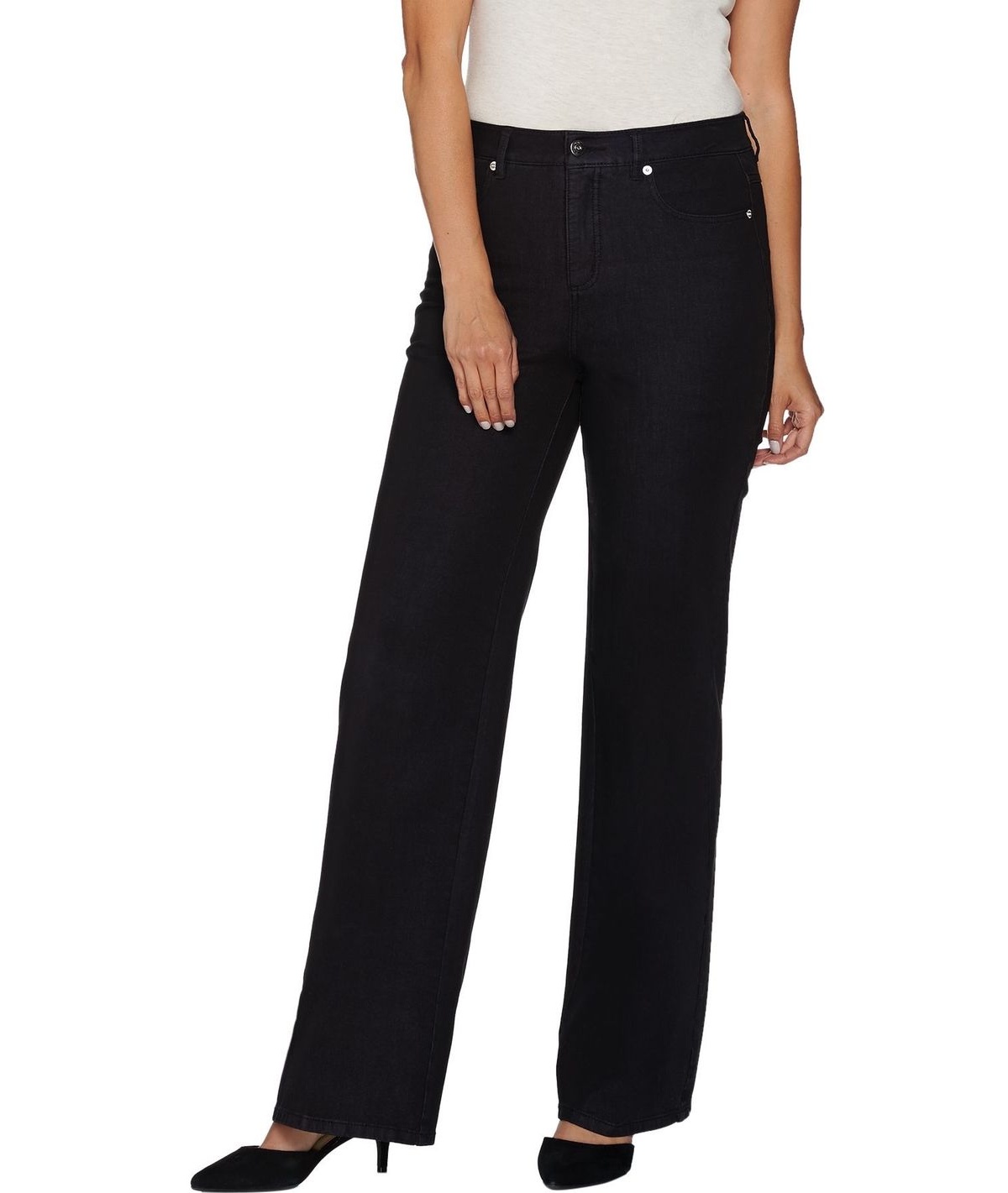 Denim Wide Leg 5-Pocket Pants 