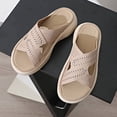 thumbnail image 5 of Xucatan Women's Wedge Sandals, Cushioned Perforated Mule with Rhinestone Accents, Casual Spring Summer Slip On Footwear, Versatile Round Toe Design for Daily Leisure Gift, 5 of 9