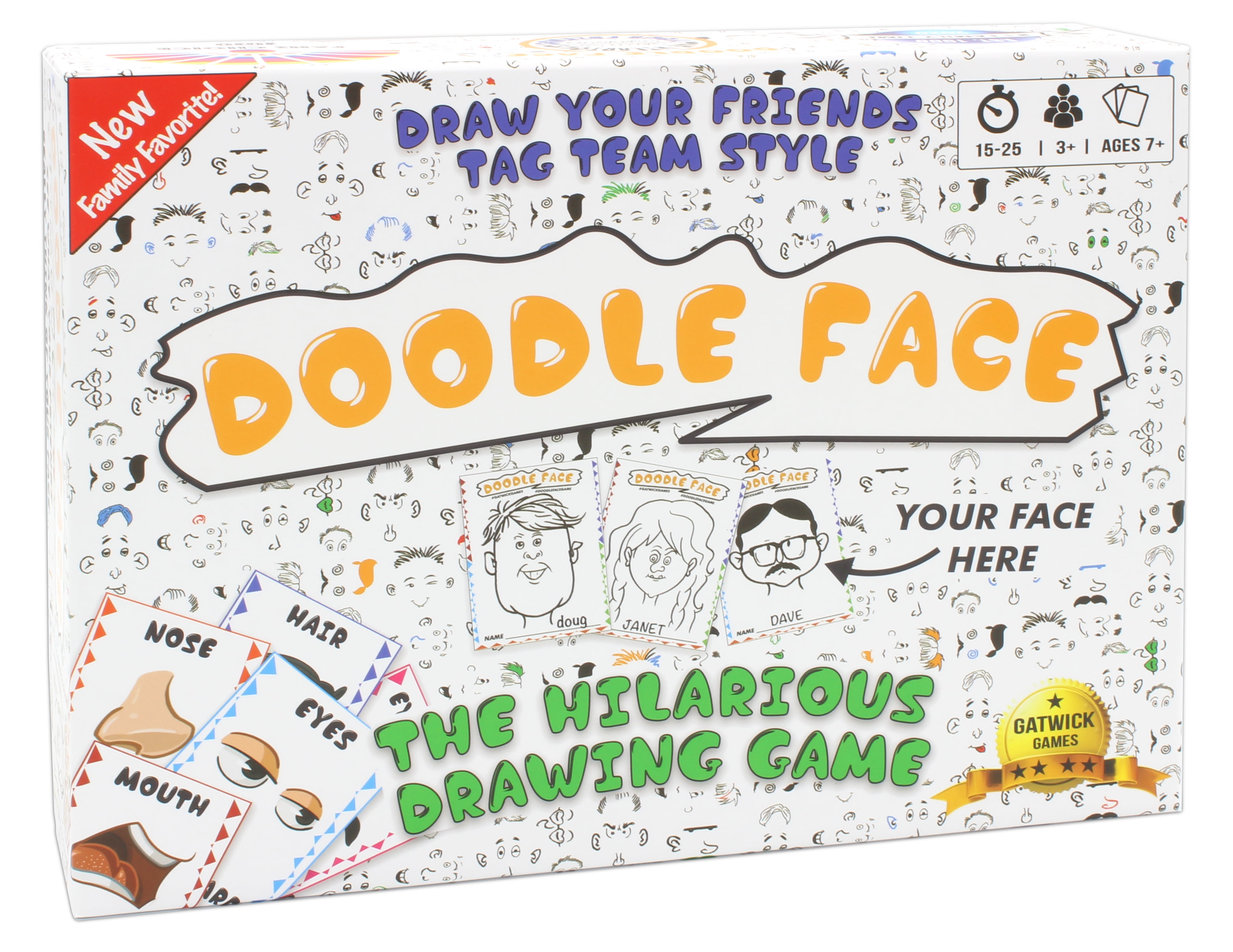 Stay at Home Date Night Party Game for 3-20 Players Doodle Face Game New Hilarious Game of Drawing Your Friends and Family A Drawing Game for Families Fun for All Ages and Skill Levels 