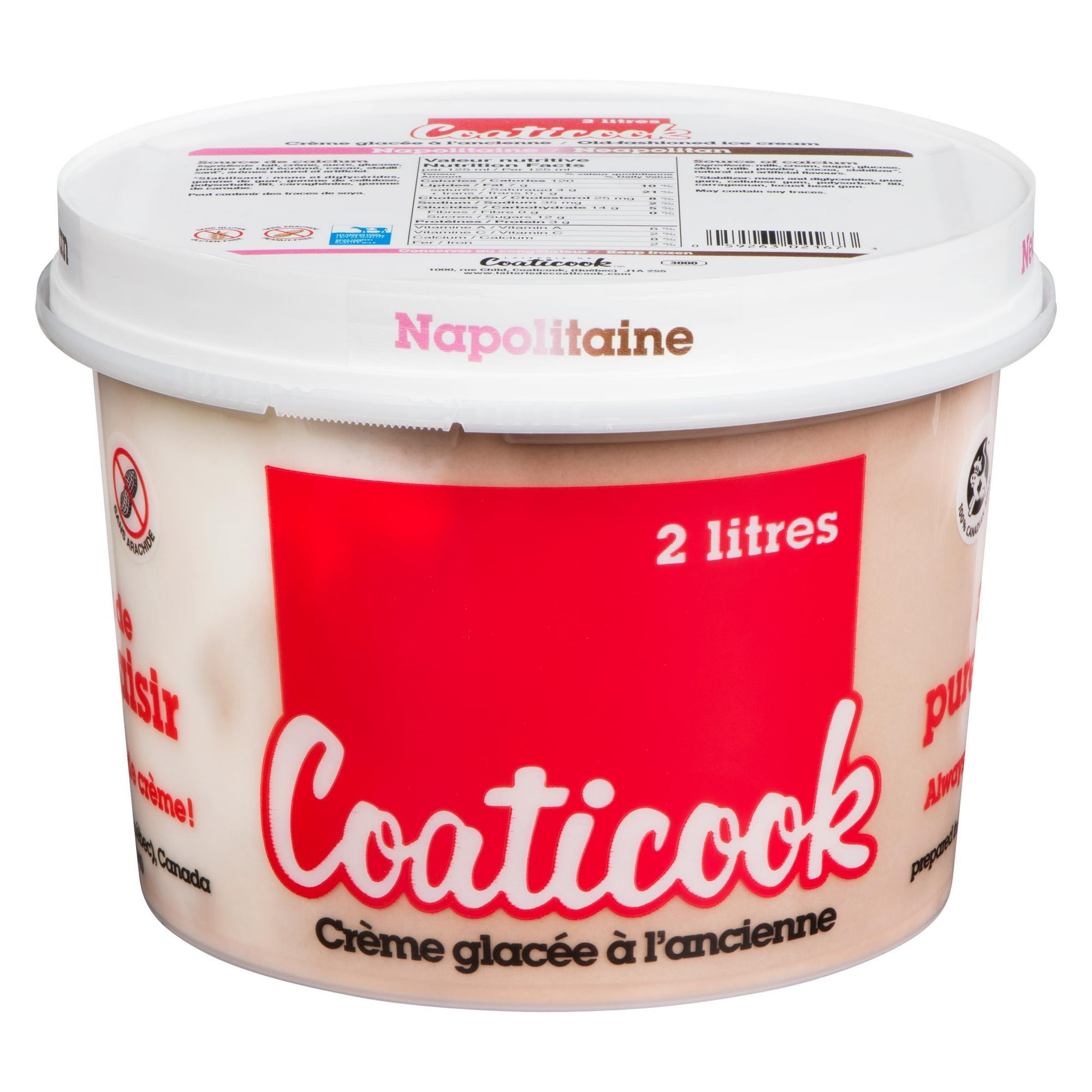 Laiterie de Coaticook Ice Cream Napolitaine, 2 kg