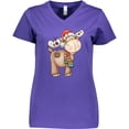 thumbnail image 3 of Inktastic Christmas Molly Moose Women's V-Neck T-Shirt, 3 of 5