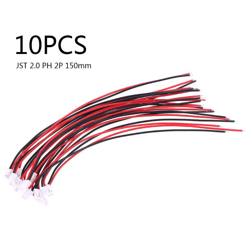 10 Pcs/Lot 24AWG JST XH2.54 2 Pin Connector Plug Wire Cable 20cm Length