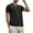 Black, variant on ShomPort Mens Hawaiian Shirt Ribbed Knit Short Sleeve Tshirts Button Down Lapel Shirt Summer Casual Beach Tops
