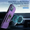thumbnail image 6 of Allytech for iPhone 16 Plus Case, 360° Rotatable Ring Kickstand Military Grade Dropproof Anti-Shock PC and TPU Hybrid Protective Case for Apple iPhone 16 Plus, Purple, 6 of 8