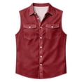 thumbnail image 5 of Mens Sleeveless Button Down Shirts Lightweight Casual Summer Beach Dress Tank Top with Chest Pocket, XL, 5 of 9