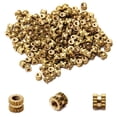 thumbnail image 1 of HUGFEGWE M2x3mm Female Thread Knurled Nuts,200PCS Hx3.2mm OD Brass Threaded Insert Embedment Nuts Hydraulic Welded Joint Injection Molding Assortment Kit for 3D Printing Injection Molding CJB91-25035, 1 of 7