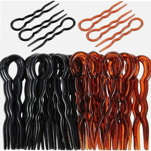 48 Pieces Plastic U Shaped Hair Pins Lady Style Grip Hair Pins Fast Spiral Hair Grip for Women Girls Hairstyle Accessories