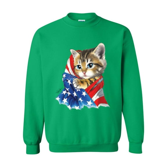 Artix - Plus Sweatshirts and Hoodies - American Flag 4th of July Kitty