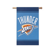 Evergreen - Team Sports America NBA OKLAHOMA CITY - THUNDER Single Sided 2 Ply Heavy Duty  Embroidered Banner/Home Flag 28"x44"