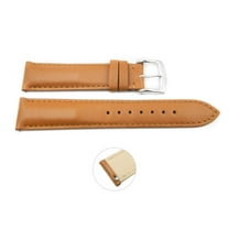 Quick Release 18mm Tan Leather Smooth Watch Band - Interchangeable Womens Watch Straps