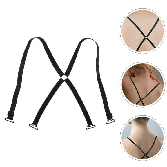 FONDOTIN Non-slip Bra Strap Black Nylon 2Pcs