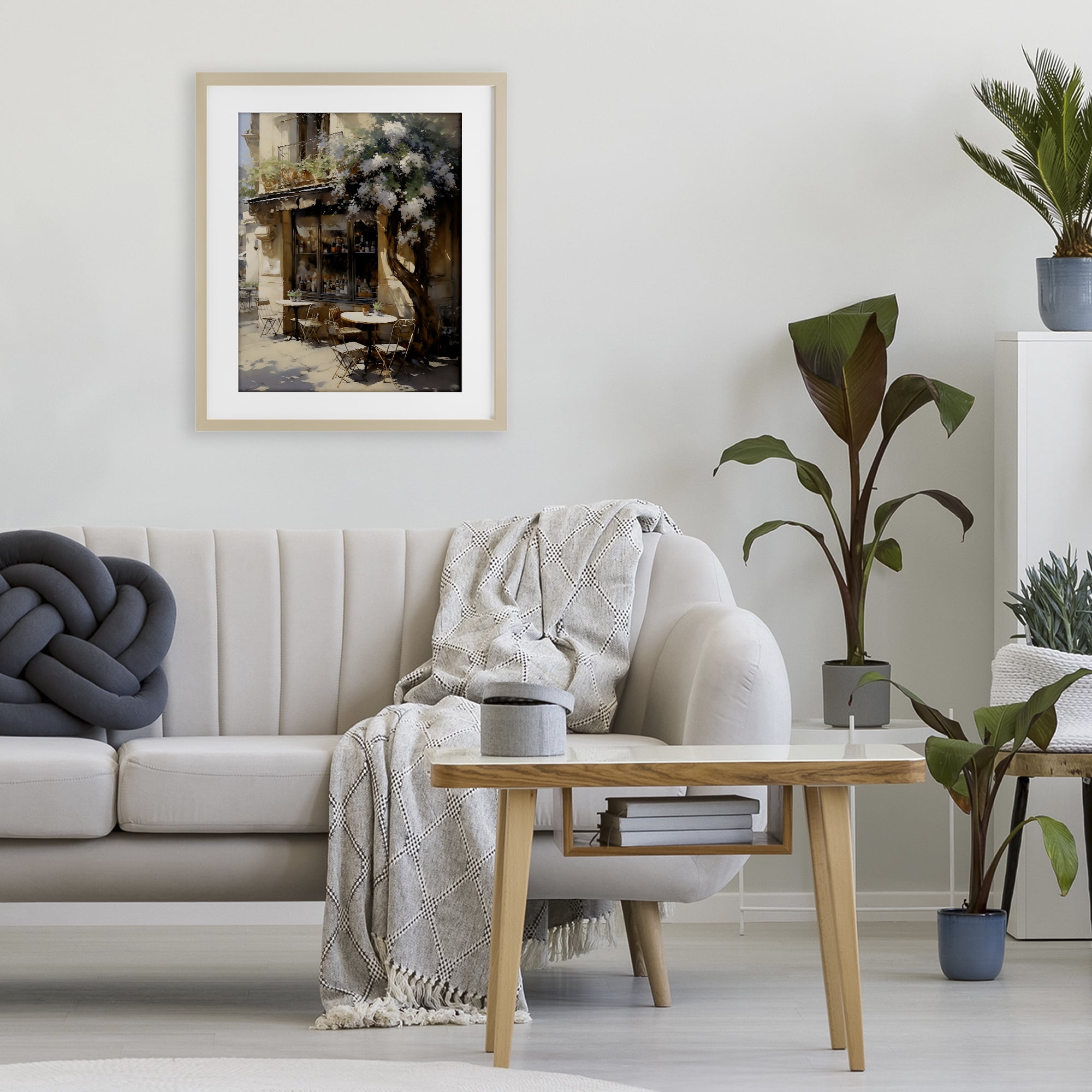 Stupell Industries Sunlit French Cafe Terrace Birch Framed Print Under Glass, design by Creative Studio