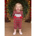 thumbnail image 4 of Cjfdfy Newborn Baby Girl Christmas Outfit My First Christmas Romper Collar Plaid Long Sleeve Letter Santa Claus Embroidery Bodysuit Infant Cute Christmas Fall Winter Bodysuit, 4 of 9