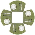 thumbnail image 1 of Manteles individuales redondos de vinilo tejido de PVC SHACOS, 30 x 45 cm, 4 unidades, color verde, 1 of 9