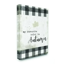 Stupell Industries Favorite Season Is Autumn Plaid Fall Word DesignCanvas Wall Art By Artist Daphne Polselli