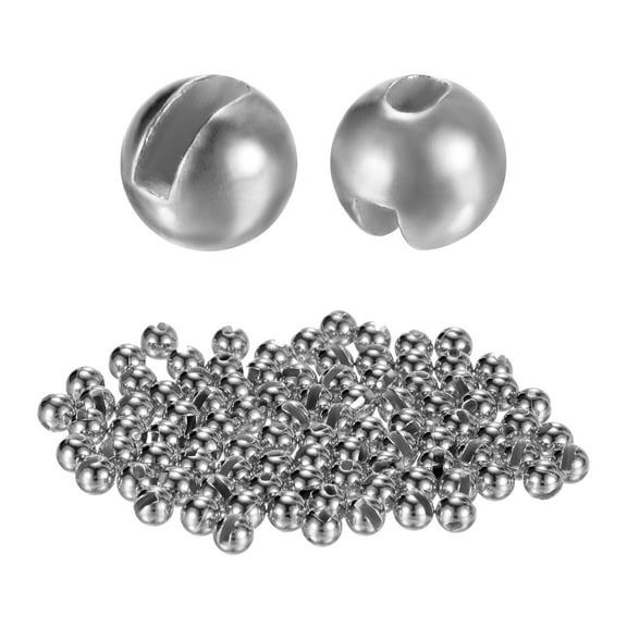 Uxcell 2.5mm Dia Tungsten Beads for Fly Tying [100PCS] - Slotted Head Ball- [#16-18 - Tungsten Color] Sink Deeper Fly Fishing Materials