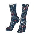 thumbnail image 6 of Xecao Leaves Snowflakes Print Fashion No Heel Casual Crew Socks Cushioned Breathable for Men Women - Moisture wicking,Not easy to fade Suitable for daily, 6 of 7