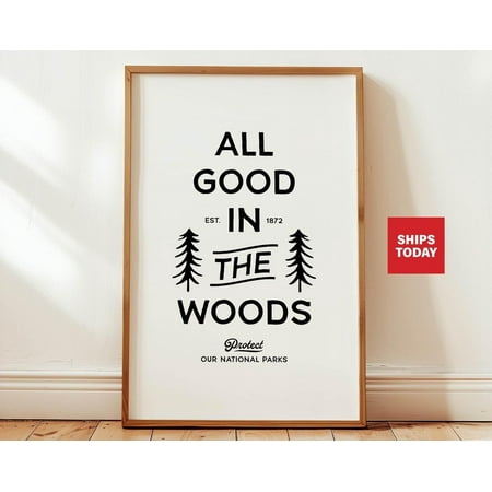 Protect Our Parks Gift For Traveler National Park Print Retro Travel Poster Artwork Parks + Forest Print 1872 Outdoorsy Wall Art Decor Wall Art, Modern Wall Decor, 12x18 UNFRAMED