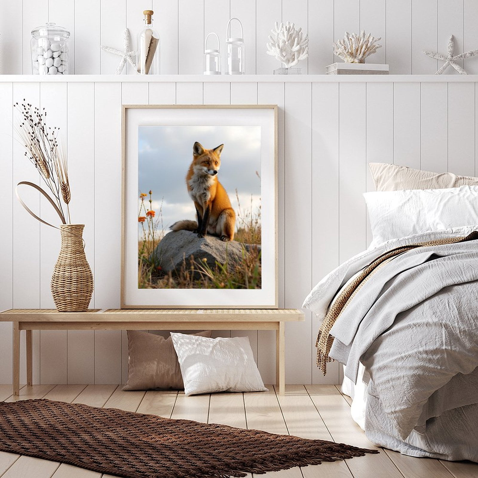 Diamond Art Kit for Adults, Fox On Rock In Grassland Diamond Painting for Adults Beginners, DIY Diamond Art Painting Kits, 5D Diamond Painting Crafts for Home Decor 12x16 Frameless