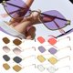 thumbnail image 5 of Nuevas gafas de sol de protección solar de media montura con forma de diamante, de metal, para mujer, de moda europea y americana, con montura pequeña, de alta gama., 5 of 7