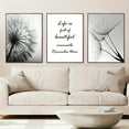 thumbnail image 2 of 3pcs, Black And White Dandelion Canvas Painting, Modern Plant Wall Art Poster And Prints, For Living Room Decoration Home Decor, No Frame, 2 of 4