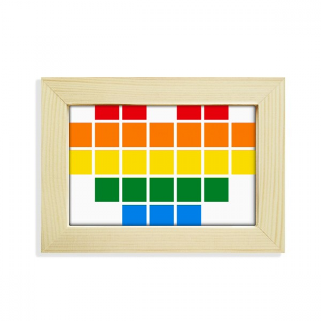 Rainbow Gay Lesbian pequeña caja corazon Escritorio de madera Arte Pintura 5x7 pulgadas marco de foto foto