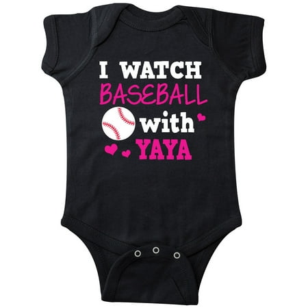 

Inktastic I Watch Baseball with My Yaya Gift Baby Boy or Baby Girl Bodysuit