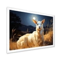 thumbnail image 2 of Designart "Charm Meadows with White Caprine Goat I" Animals Framed Wall Art Decor - Modern Farmhouse White Goat Living Room Framed Canvas Art, 2 of 6