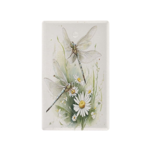 Light Switch Cover Switch Plate Outlet Cover Plug Cover for Electrical Unused Outlet Cover Dragonflies with White Daisies