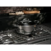 HexClad 5 Quart Hybrid Stainless Steel Pot with Glass Lid, Nonstick