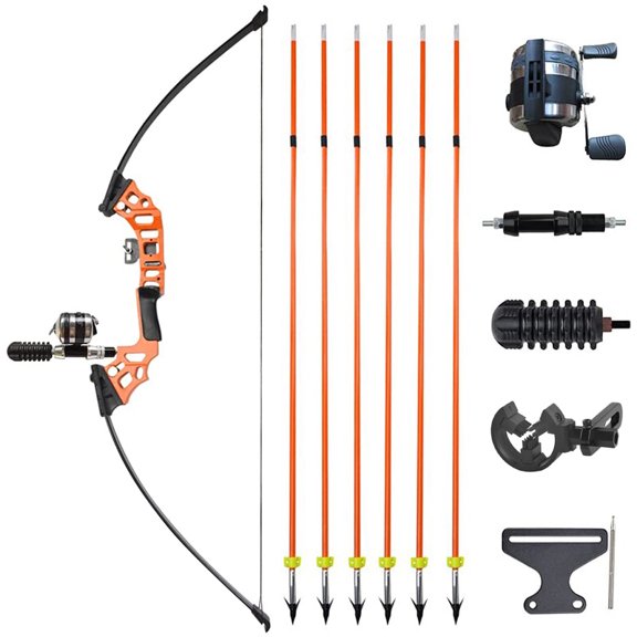 Bowfishing Recurve Bow Kit 40lbs Fishing Reel Archery Straight Bow Arrow Hunting