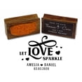 thumbnail image 1 of Printtoo Round Personalized Wedding Favor Stamp Custom Wood Mounted Stamp Let Love Sparkle Rubber&nbsp;Stamper-1.77 Inches Diamater, 1 of 4