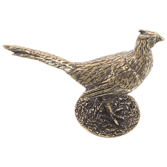 Phenofice Multi Color Brass Pheasant Figurine Animal Ornament for Unique Farmhouse Style