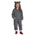 thumbnail image 3 of Byoo Zip Up Hooded Jumpsuit for Tween Boy Cozy Sherpa Fleece Solid Color One Piece Onesie, 3 of 6