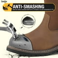 thumbnail image 3 of SMILIN Waterproof Steel Toe Boots for Men, Industrial Construction Non-slip Work Safety Shoes,Light Brown,US size 11, 3 of 11