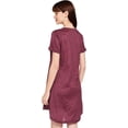 thumbnail image 2 of Stylore Nightgown for Women Night Shirt Short Sleeve Sleepwear LMS Wine XL, 2 of 6