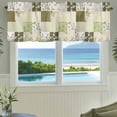 thumbnail image 3 of Spring Floral Farmhouse Short Window Curtain Valances, Yellow Flowers Botanical Patchwork Grid Bohemia Rod Pocket Kitchen Valances for Living Room Bedroom Bathroom Cafe 54" x 18", 3 of 8