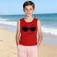 thumbnail image 4 of KHONTS Kids Beach Tank Tops Boys Funny Face Expression Tanks Shirts Novelty Summer Sleeveless Athletic Undershirts,Size 3-14 Years Red 130, 4 of 7