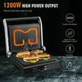 thumbnail image 6 of Costway Electric Panini Press Grill 1200W Sandwich Maker with Independent Temperature Control & Removable Drip Tray, 6 of 9