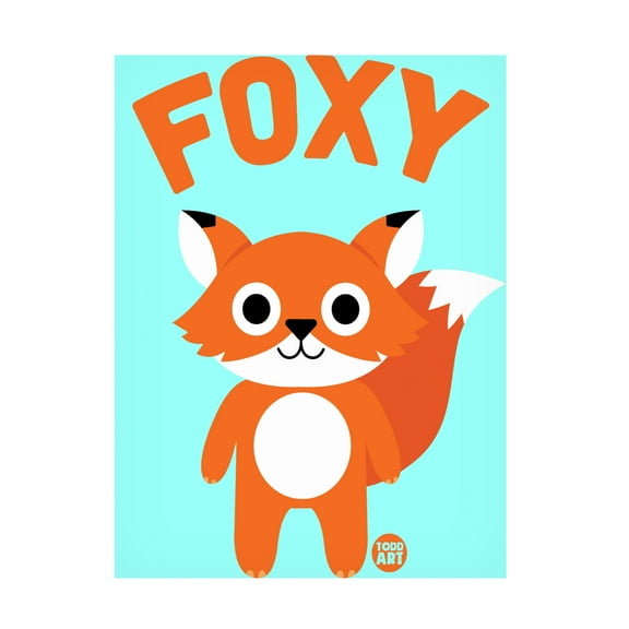 Canvas Wall Art - toddart 'Foxy Fox' Wall Art for Living Room, Bedroom, or Office Décor by Trademark Fine Art - 14 x 19 Inches