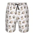 thumbnail image 3 of Balery Pugs Traje de Baño Estilo Hawaiano para Hombre, Shorts de Secado Rápido con Bolsillos-X-Large, 3 of 6