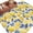 Yellow, variant on Hand Drawn Lemon Round Area Rug 5Ft Washable Circle Rugs for Living Room Bedroom, Blue Leaves Summer Botanical Retro Non-Slip Carpet Floor Mats Indoor Outdoor Carpet Runner Aesthetic Home Decor
