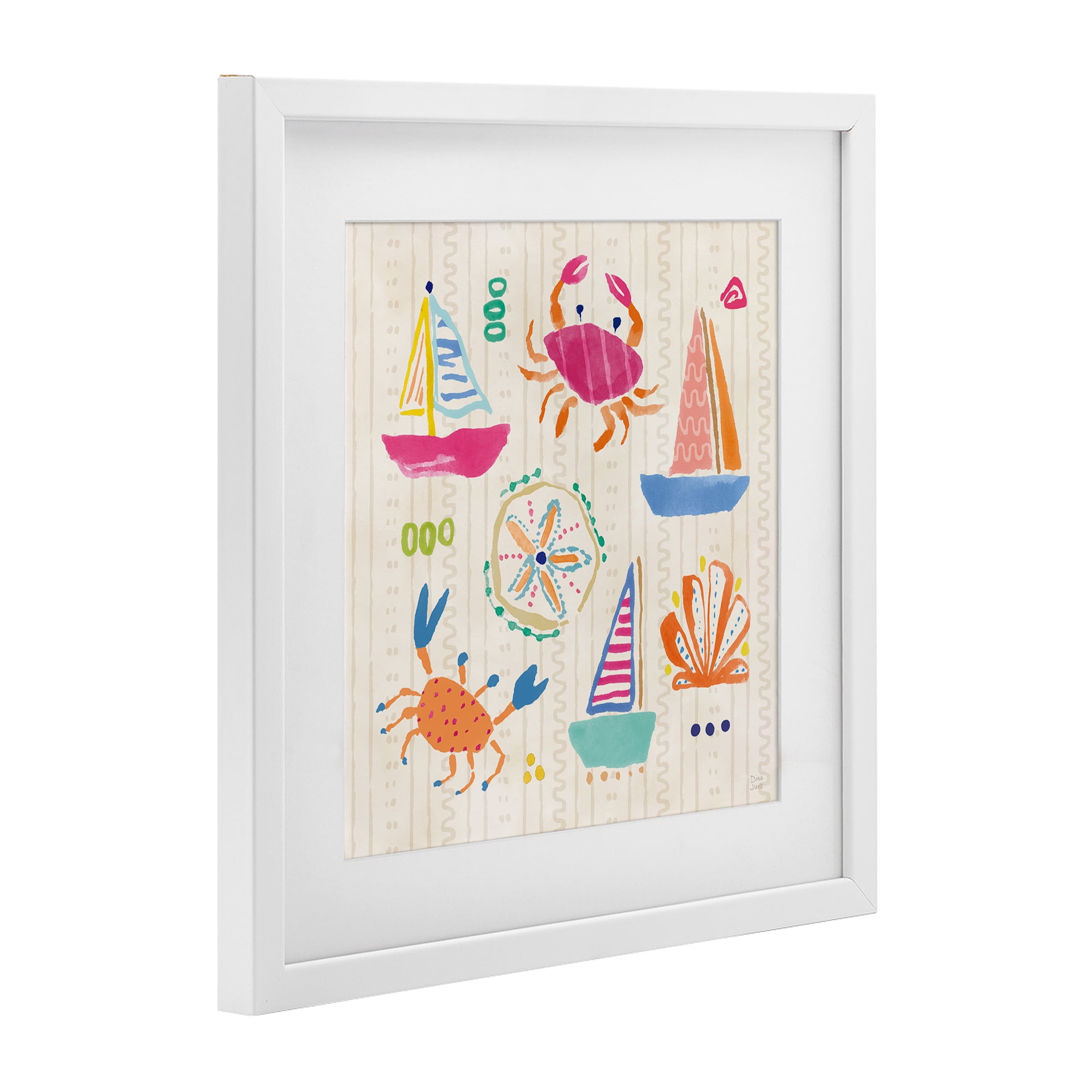 Stupell Industries Nautical Fine In The Sunshine White Framed Print Under Glass, design by Dina June