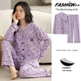 thumbnail image 4 of Two-Piece Set of V-Neck Pajamas with Built-in Bra Pads &ndash; Choose from 24 Styles, 4 of 24