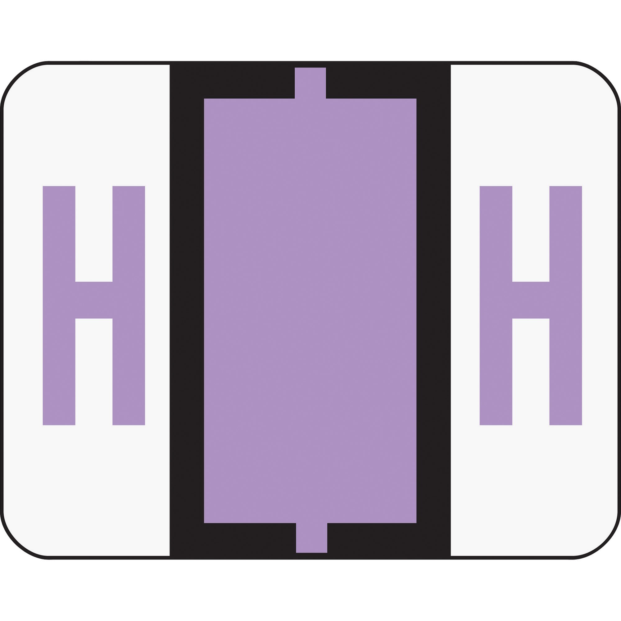 Smead 67078 A-Z Color-Coded Bar-Style End Tab Labels, Letter H, Lavender, 500/Roll - image 3 of 3