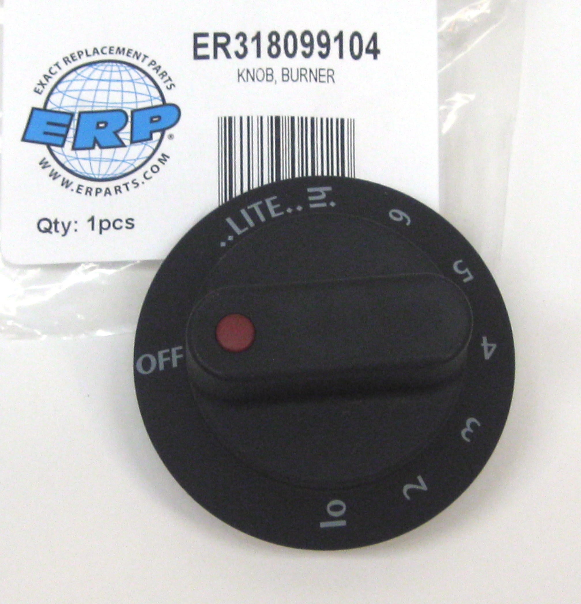 318271812 Cooktop Burner Knob Genuine Original Equipment Manufacturer OEM Part Black