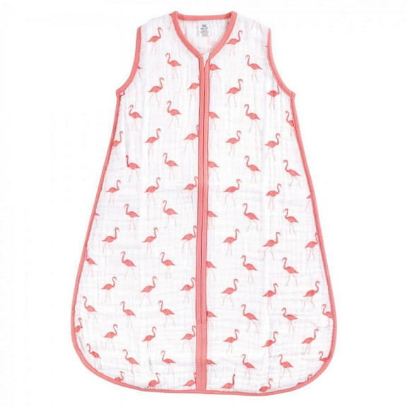 Yoga Sprout Baby Girl Sleeveless Muslin Cotton Sleeping Bag, Sack, Blanket, Flamingo, 0-6 Months